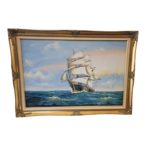 Oil Painting Clipper Ship Nautical Painting Oil Large