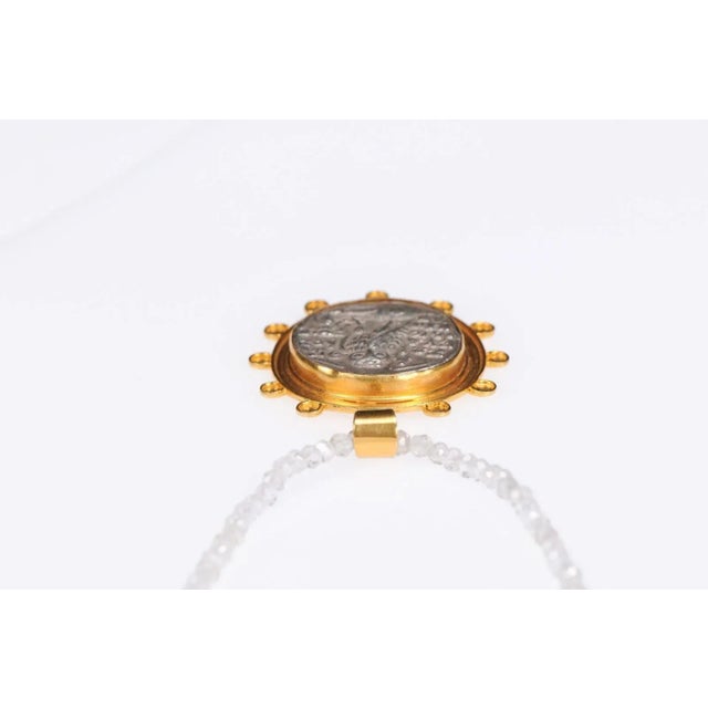 Antique Ancient Greek Owl & Athena Coin Pendant For Sale - Image 9 of 11