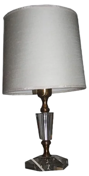 Mid-Century Crystal & Brass Table Lamp, 1950s