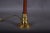 Brass and Wood Table Lamps with Pleated Floral Shades, 1970s, Set of 2 For Sale - Image 6 of 12
