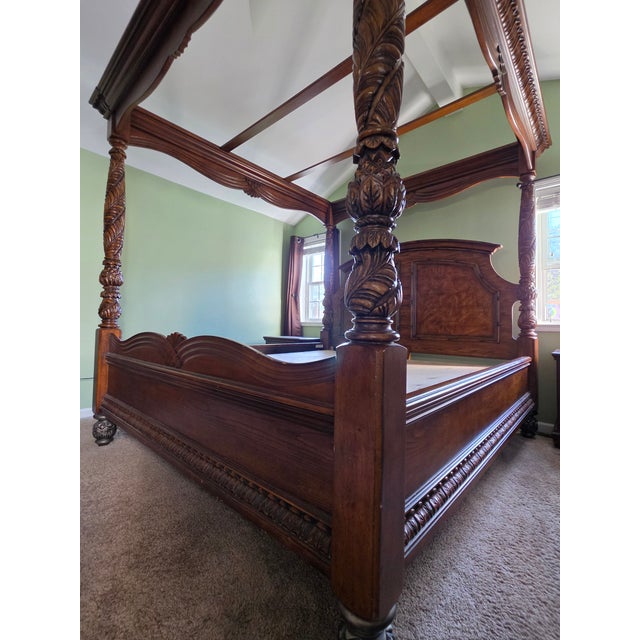 Tropical Inspired King Size Canopy Bed Frame For Sale In Buffalo - Image 6 of 8