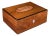 Antique Sorrentoware Keepsake Box, Italian Walnut Dressing Table Case, Victorian For Sale
