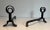 Black Modernist Cast Iron and Wrought Iron Andirons - A Pair For Sale - Image 8 of 13