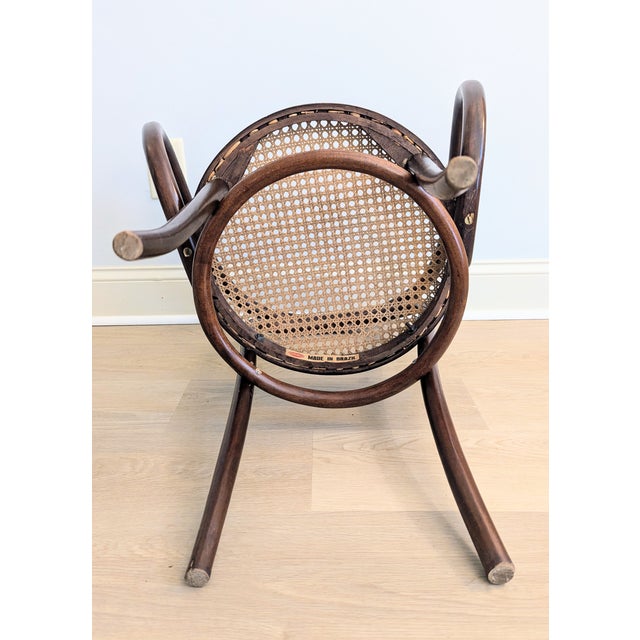 Vintage Gerdau Bentwood Chair Caviuna Wood & Cane Seat in the Style of Thonet For Sale - Image 9 of 14