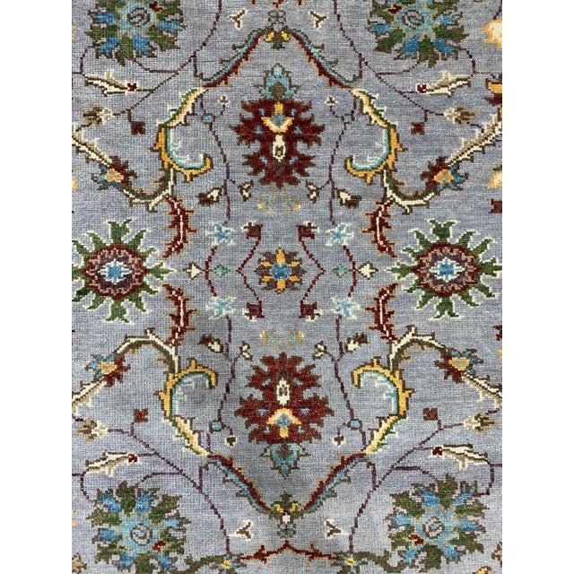 6x9 Dahlia Oriental Gray Floral Traditional Hand Knotted Wool Carpet Rug For Sale - Image 4 of 5
