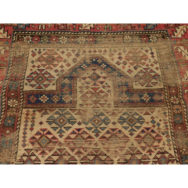 Distressed Antique Caucasian Prayer Rug For Sale - Image 4 of 13