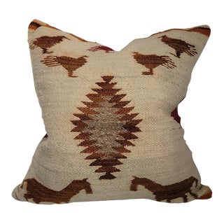 Rare 19Thc & Unusual Pictorial Navajo Indian Weaving Pillow For Sale