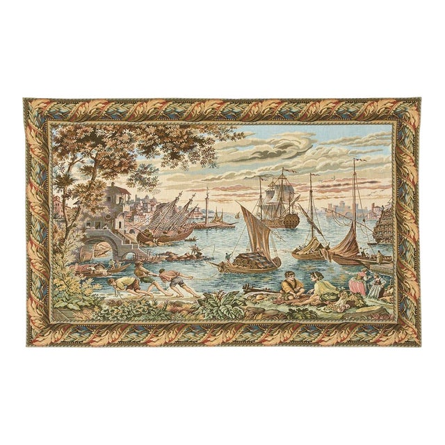 Return to the Port Loom Woven Tapestry - 112 X 154 Cm (3'8" X 5'1") - Requires Rod Size 4 For Sale