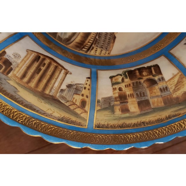 Pair of Sevres Patinated Metal Mounted Blue Celeste Roman Compotes, 1870s For Sale - Image 11 of 13