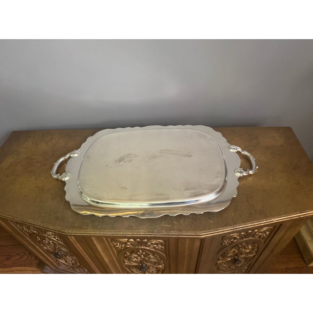 Vintage Silver-Plated Butler Tray in the "Countess" Pattern by the International Silver Company For Sale - Image 16 of 18