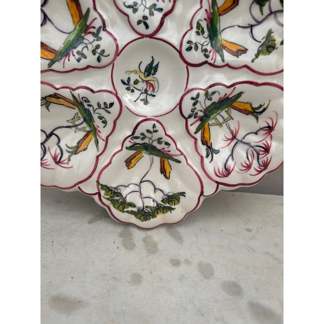 French Faience Oyster Plate Moustiers Style, Circa 1940 For Sale - Image 4 of 5