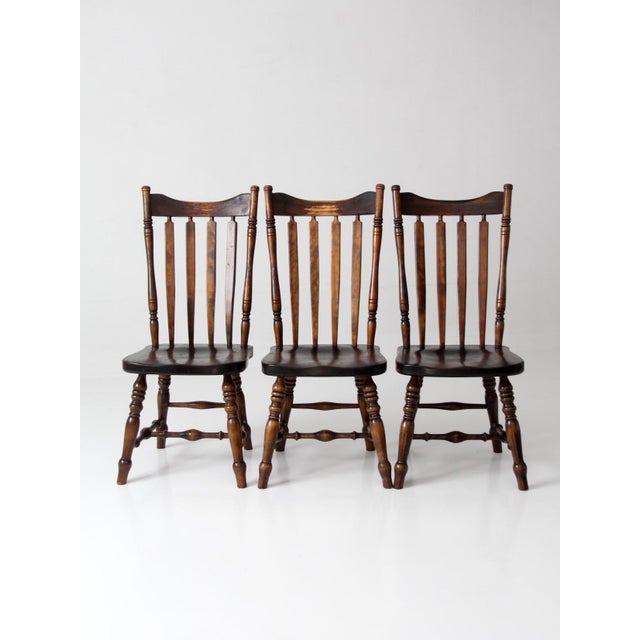 Vintage Bennington Vermont Windsor Dining Chairs Set of 5 For Sale - Image 11 of 18