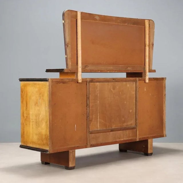 Vintage Walnut Veneer Sideboard with Mirror, Italy, 1960s For Sale - Image 11 of 12