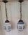 Antique German Art Nouveau Pendants with Opaque White Glass Shades, Japanese Motifs and Brass Mounts, 1900s, Set of 2 For Sale - Image 4 of 9
