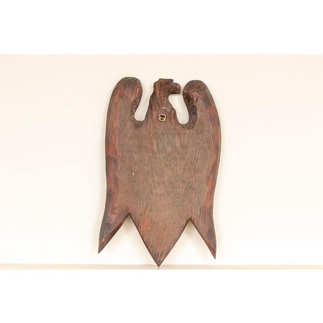 Vintage Carved Wood Eagle Wall Plaque For Sale In New York - Image 6 of 8