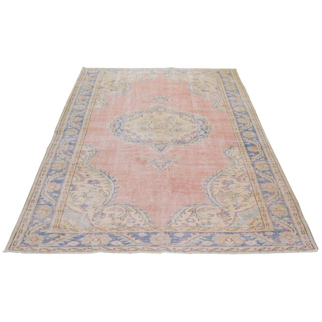 Vintage Turkish Anatolian Hand-knotted with care using traditional rug-making techniques, this wool rug blends timeless...