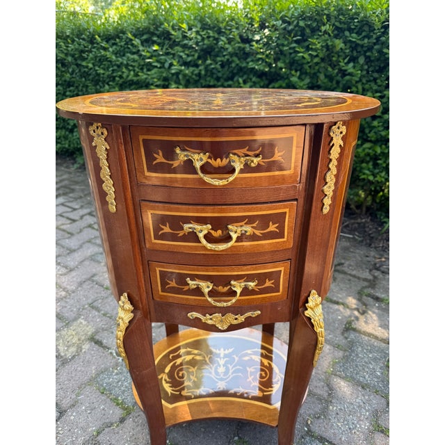 1960 French Louis XVI Mahogany Nightstands/ Commodes -Pair/ 2 Pc For Sale - Image 10 of 12