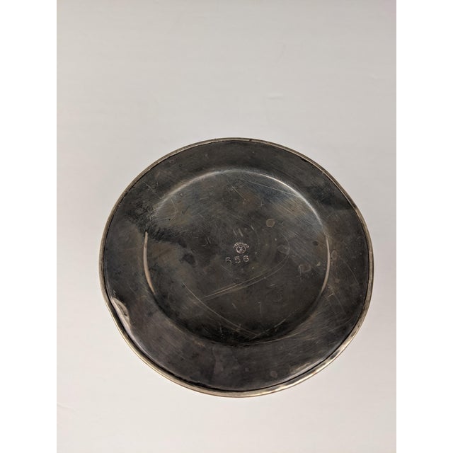 Vintage Sterling Silver Vase With Frosted Ribbed Art Glass Trumpet Insert, Art Deco Style For Sale In New York - Image 6 of 15
