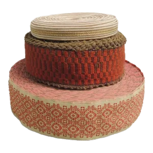 Vintage Red & Pink Woven Decorative Trims - Lot of 3