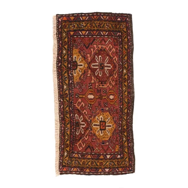 1910s Vintage Afghan Rug 1'6'' X 3'7'' For Sale - Image 5 of 5