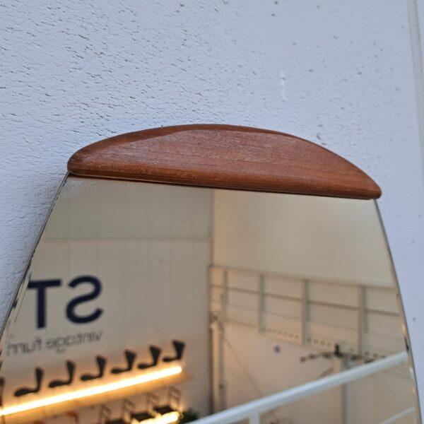 Oval Mirror with Teak Inserts – Denmark (1960s)