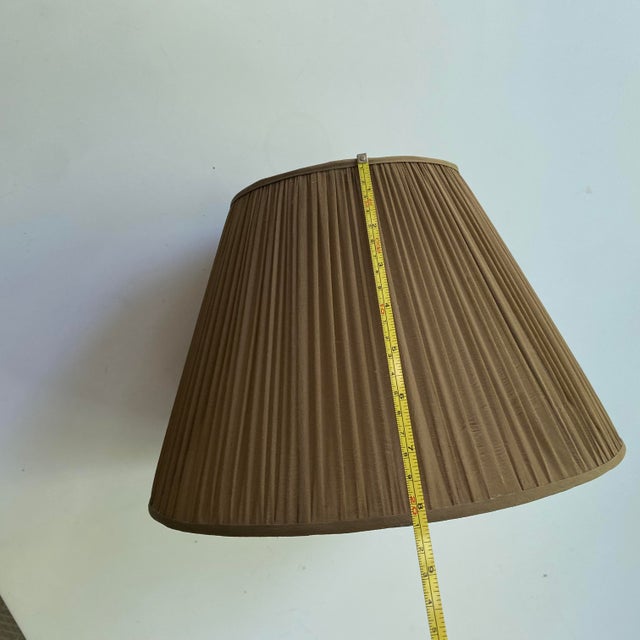 Textile Brown Silk Hand-Shirred Lampshade For Sale - Image 7 of 8