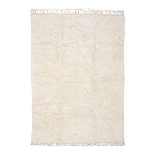 Minimalist Diagonal Line Hand-Knotted Wool Rug | 13'5" X 9'6" | One of a Kind For Sale