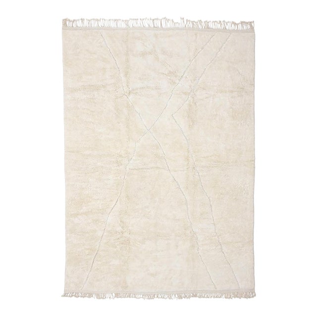 Minimalist Diagonal Line Hand-Knotted Wool Rug | 13'5" X 9'6" | One of a Kind For Sale