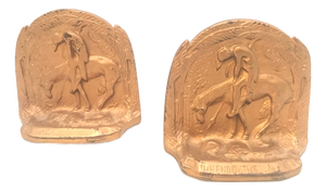 Art Deco Gilt Bronze "End Of The Trail" Bookends, c. 1930s