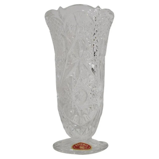 Mid-Century Crystal Vase, Bohemia, 1950s For Sale - Image 10 of 10