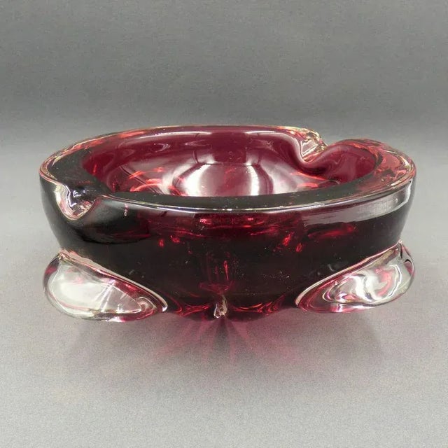 Red Murano Glass Ashtray, Italy, 1950s, in Flawless conditions. Designed 1950 to 1959 I have official proof of...