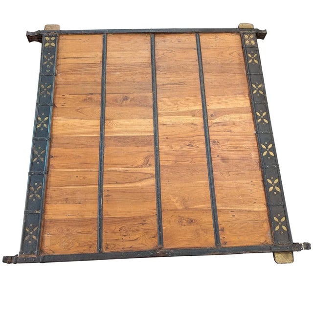 Coffee 1960s Rustic Brown Reclaimed Teak Wood Square Coffee Table – 1 Piece For Sale - Image 8 of 8