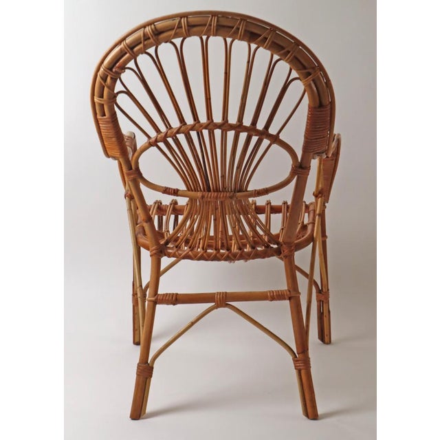 Italian Rattan & Bamboo Peacook Chair, 1970s For Sale - Image 8 of 18