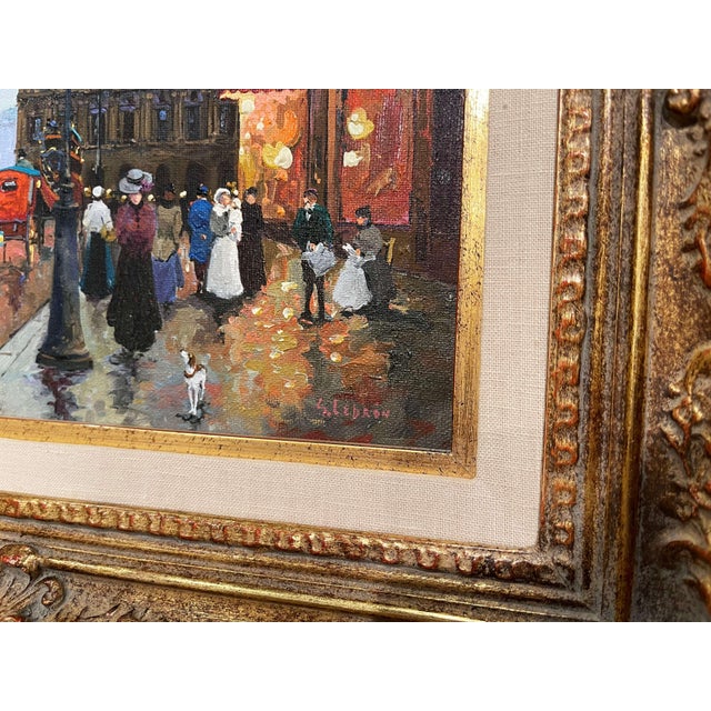 Pair of Mid-Century Paris Street Scenes Paintings by Robert Lebron, Framed For Sale - Image 9 of 18