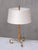 Mid-Century Modern Brass and Bamboo Table Lamp with Silk Shade attributed to J. T. Kalmar, Austria, 1950s For Sale - Image 3 of 10