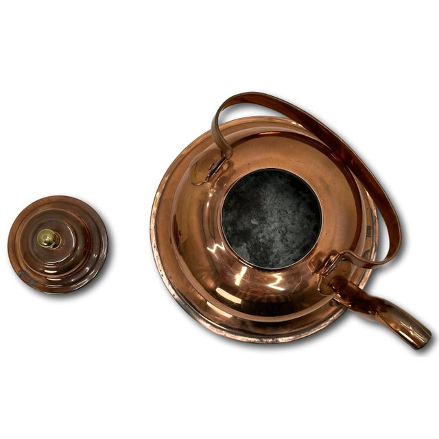 Metal Beautifully Hand Made Large Antique American Heavy Solid Copper & Brass Tea Kettle Circa Late 19th Century For Sale - Image 7 of 12
