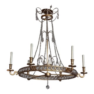 Visual Comfort Circa Lighting Regency Belvoir Brass Chandelier For Sale
