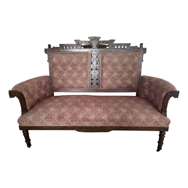 Antique Victorian Eastlake Settee (19th C.) For Sale