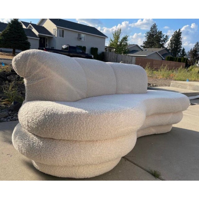Mid-Century Modern Q1980s Mid-Century Modern Adrian Pearsall Style Cloud Kidney Shaped Sofa For Sale - Image 3 of 6