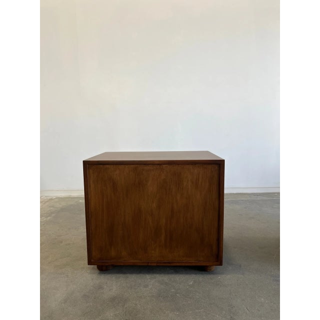 Brown Cube Nightstands- Pair For Sale - Image 8 of 9