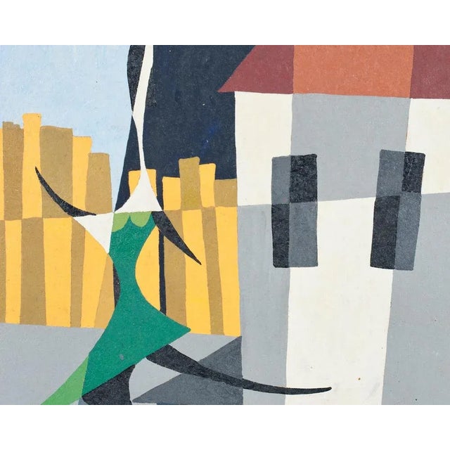 Cubistic painting, signed and dated “59”, probably from france h. 42 w. 42 d. 3 cm h. 16.5 w. 16.5 d. 1.1 in