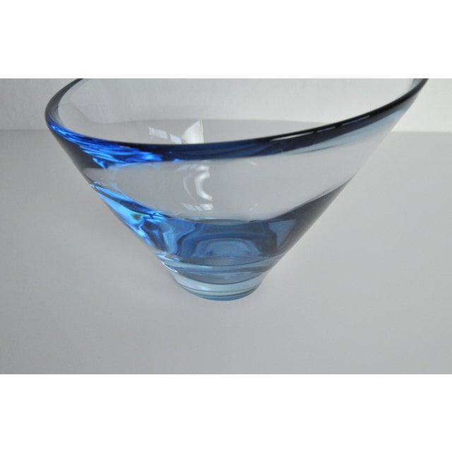 Hand Blown Aqua Blue Glass Bowl by Per Lütken for Holmegaard, 1950s For Sale - Image 9 of 12