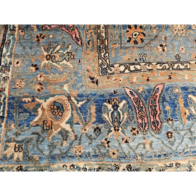 19th Century Oversized Persian Khorassan Rug, Hand-Knotted Wool, Floral Pattern, Red & Blue, 11’ X 16’ For Sale - Image 17 of 18