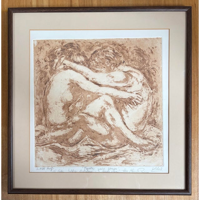 Figurative Mary Vickers “Together We’re Stronger” Signed Artist’s Proof Lithograph, Framed For Sale - Image 3 of 3