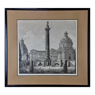 Luigi Rossini 19th Century Etching of the Ancient Column of Trajan in Rome by Luigi Rossini , 1823 For Sale