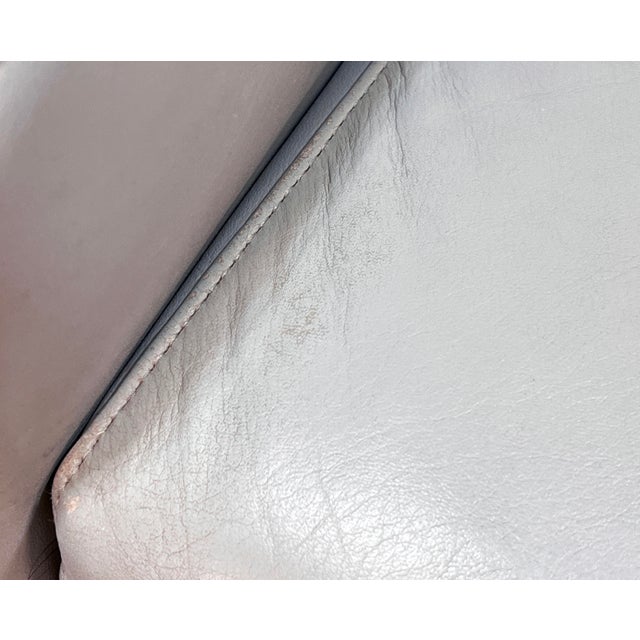 Design With Reach Dwr Flight Chair Recliners in Blue Mist Leather - a Pair For Sale - Image 12 of 12