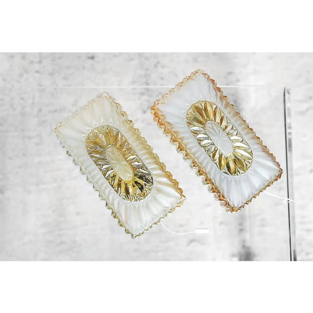 Modern Ice Glass Wall Sconces, 1970s, Set of 2 For Sale - Image 9 of 9