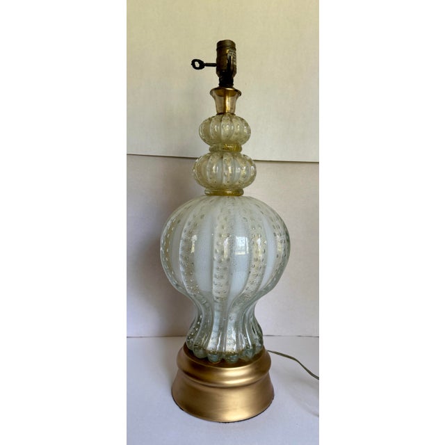1940's Italian Venetian Murano Art Glass Table Lamp For Sale - Image 10 of 13