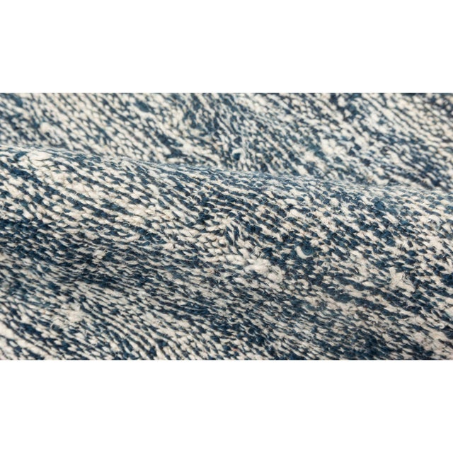 Contemporary blue and white flat-weave wool rug by Doris Leslie Blau. Size: 12'10" × 23'6" (391 × 716 cm). This modern...