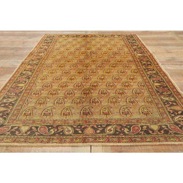 Taupe Rustic Vintage Turkish Oushak Rug - 04'09 X 07'08 For Sale - Image 8 of 10